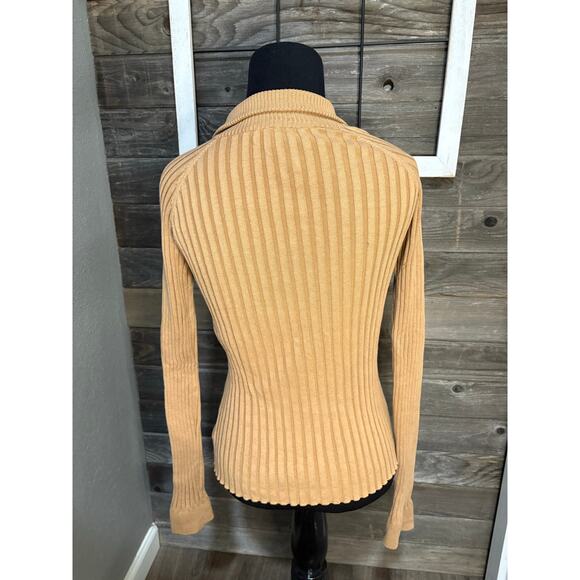 CAbi Tan Ribbed Zip-Up Cardigan - Picture 3 of 10